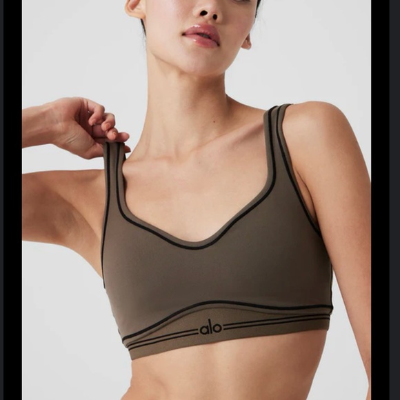 ALO Yoga Tops - Alo Airbrush Heart Throb Bra NWT Olive Tree/Black